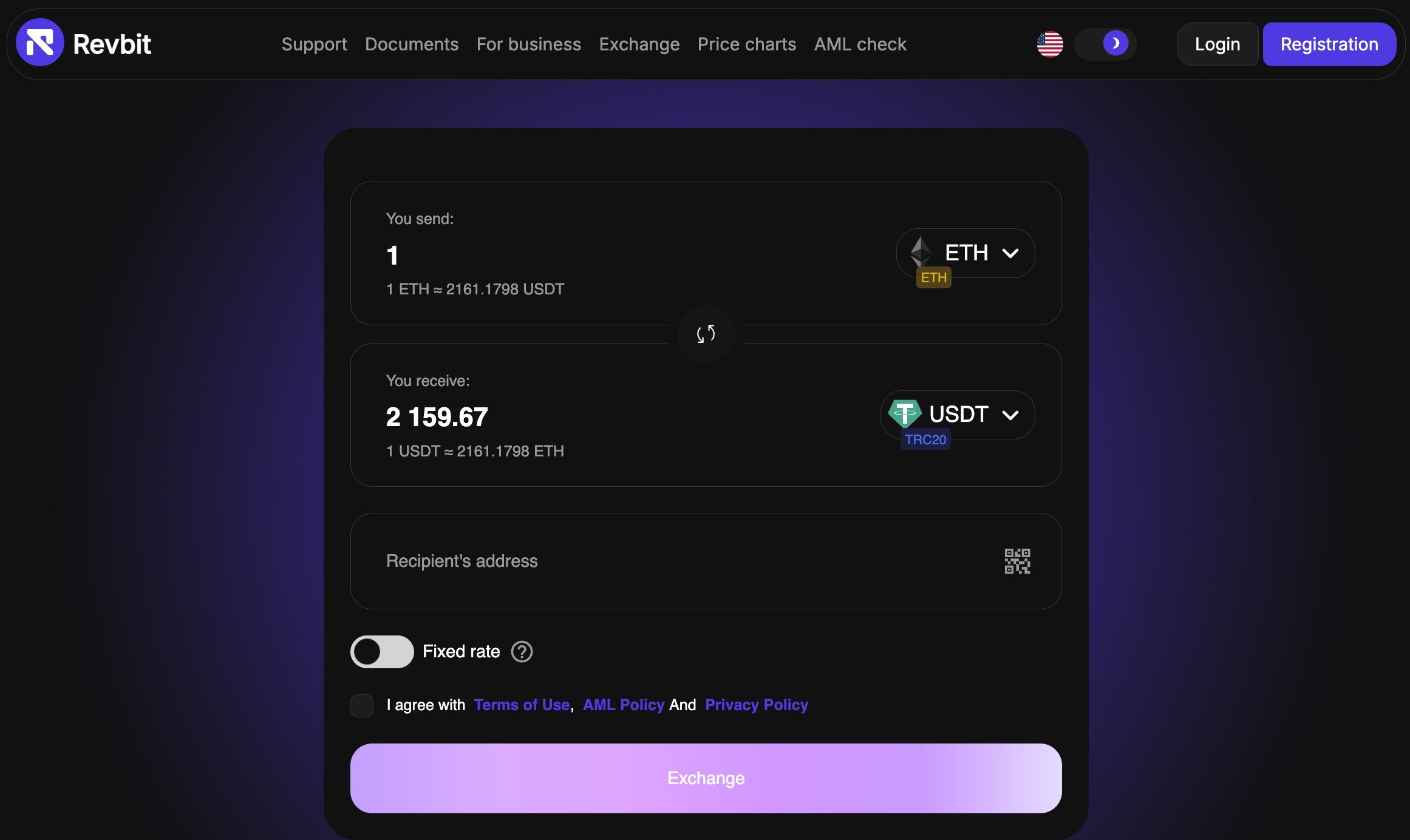 exchange crypto revbit