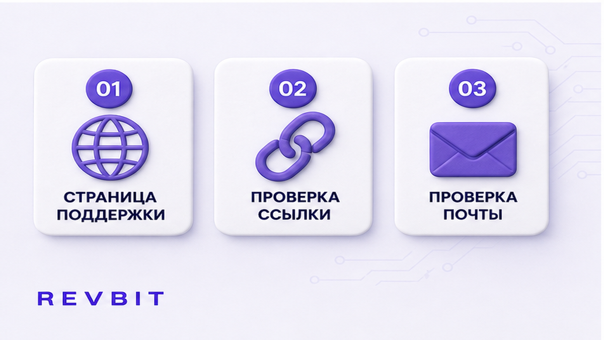 Три шага сверки официальных каналов RevBit посимвольно