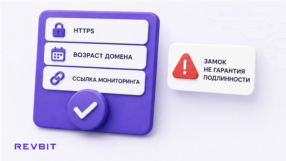 Чеклист: HTTPS, возраст домена и совпадение ссылки с мониторингом