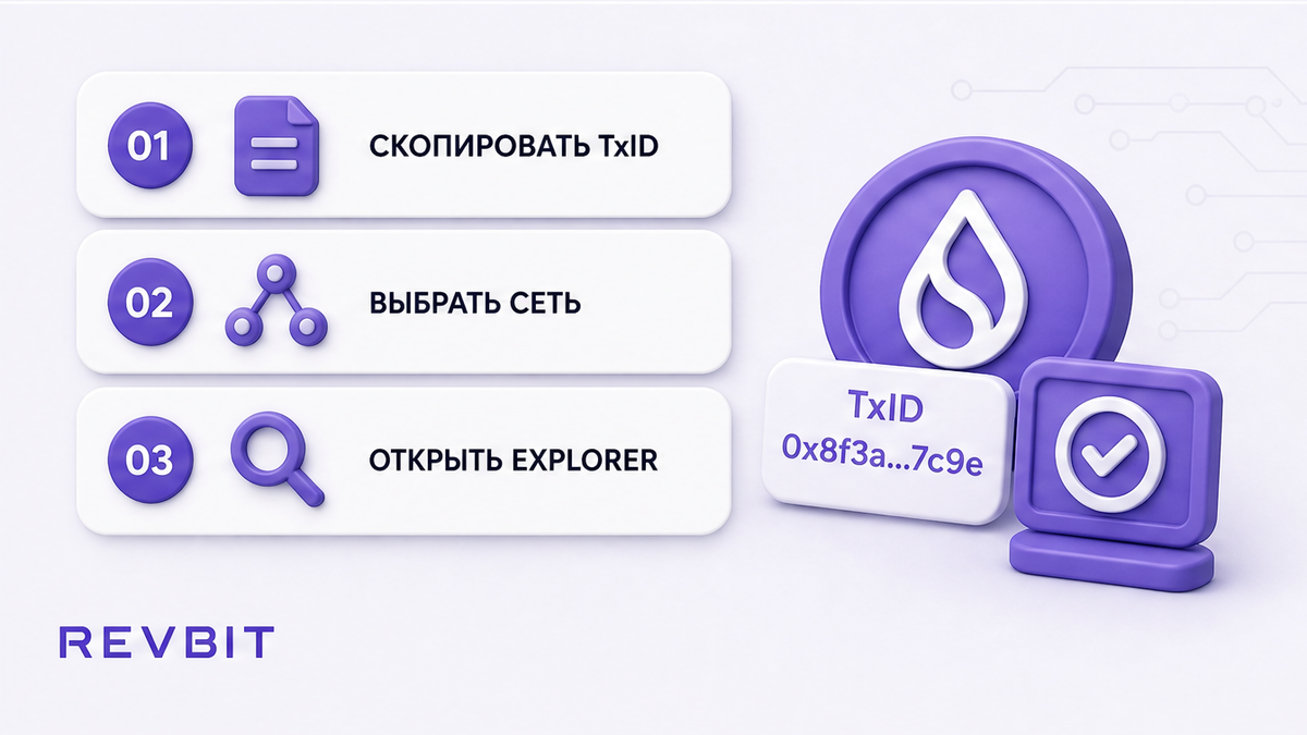 Схема: сохранить TxID и открыть обозреватель фактической сети