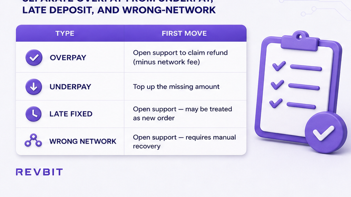 Diagnosis table separating overpay, underpay, late Fixed, and wrong-network cases