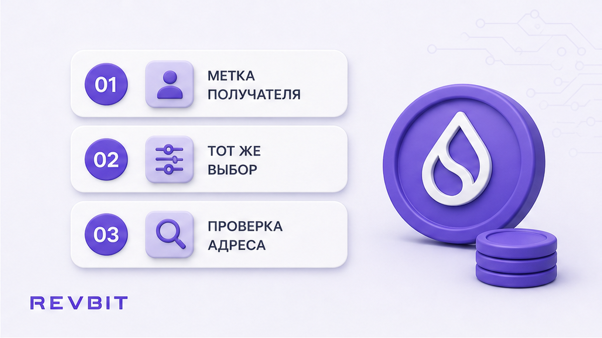 Три шага: сверить метку сети у получателя, выбрать ту же сеть у отправителя и проверить адрес