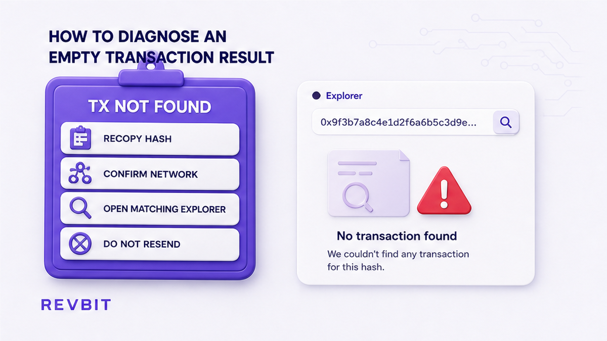 Checklist for diagnosing an empty explorer result without resending a swap