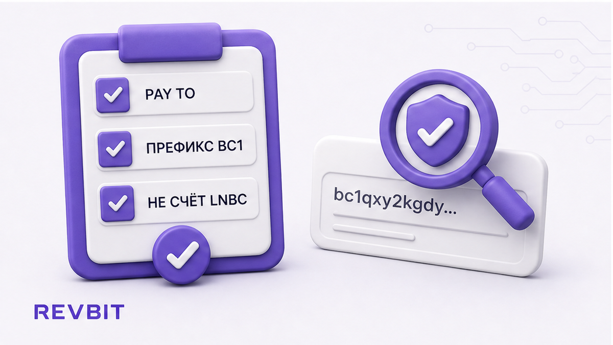 Чеклист сверки адреса депозита в поле Pay to