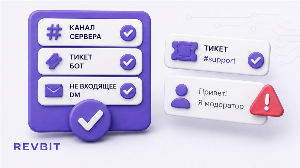 Чеклист: писать в канал или тикет, не открывать входящее DM