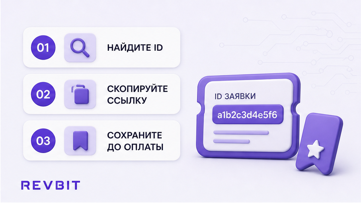 Три шага сохранения ID и ссылки заявки до оплаты