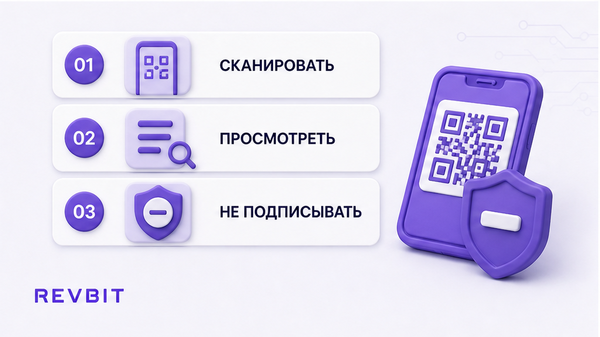 Безопасное чтение QR-кода без подписи и отправки