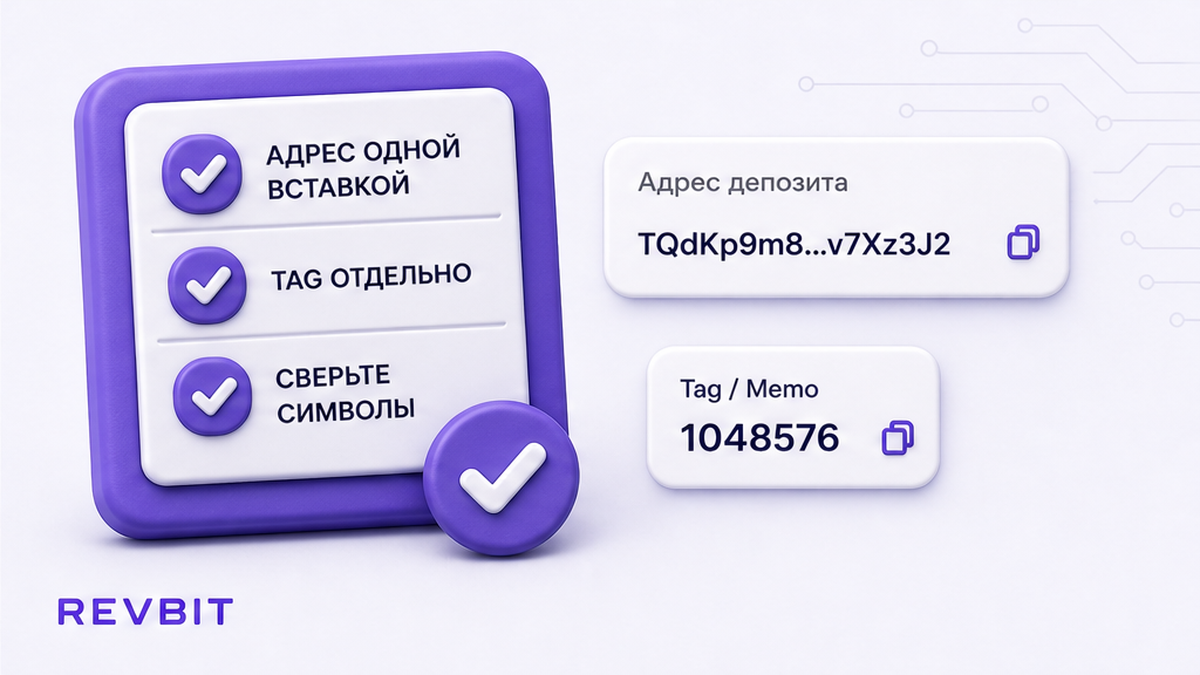 Чеклист копирования адреса и tag с депозита
