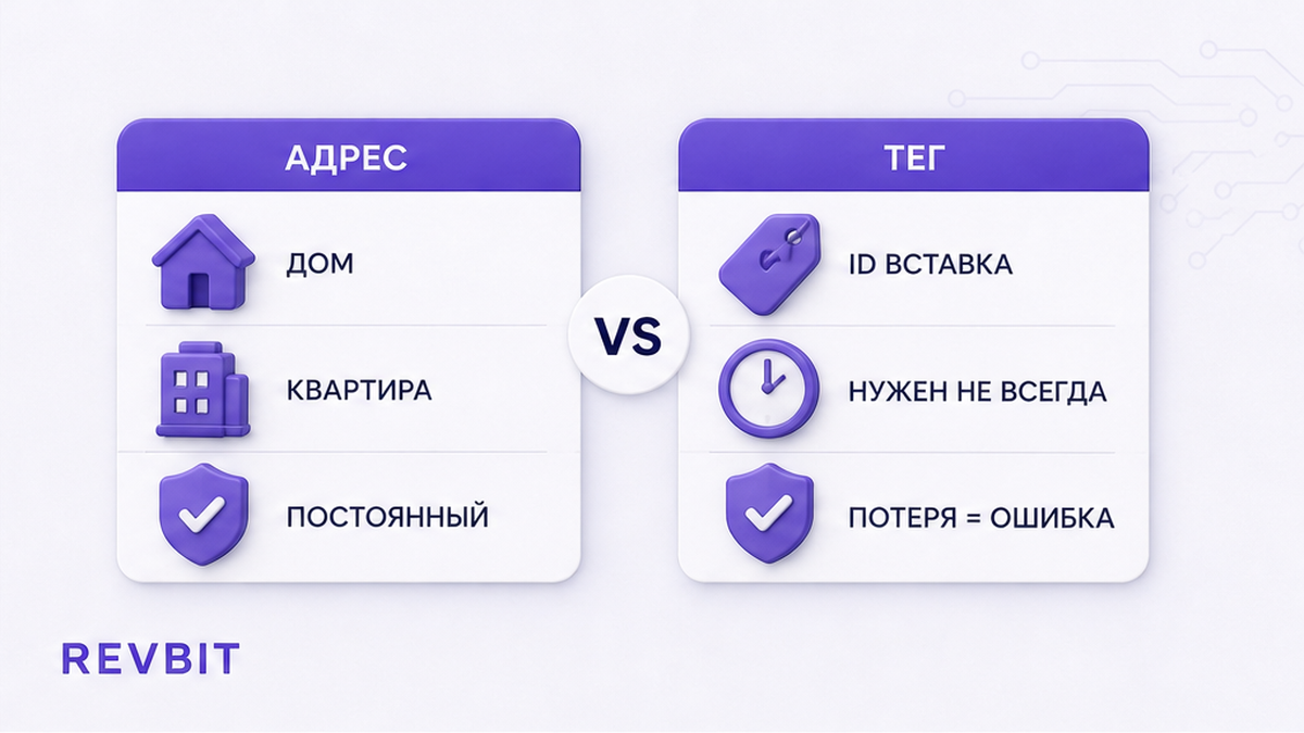 Сравнение: депозитный адрес как дом и destination tag как квартира