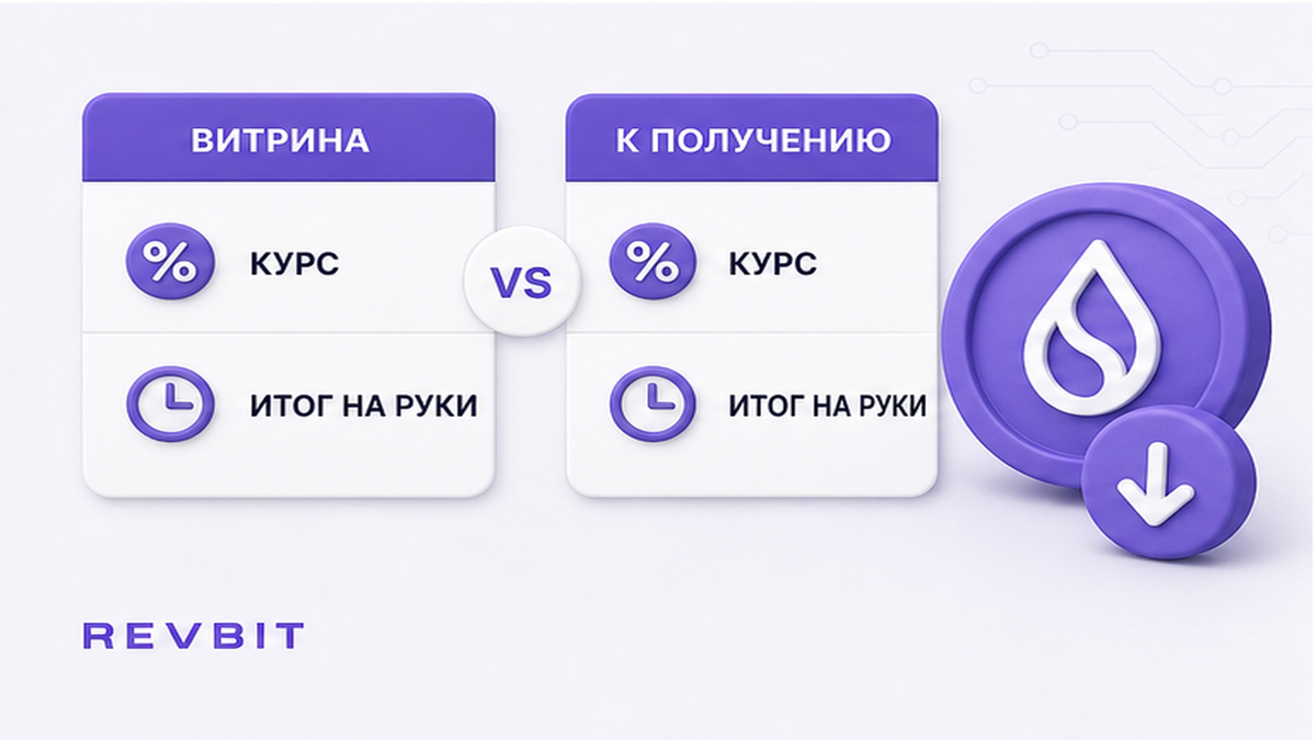 Сравнение витринного курса и суммы к получению в заявке